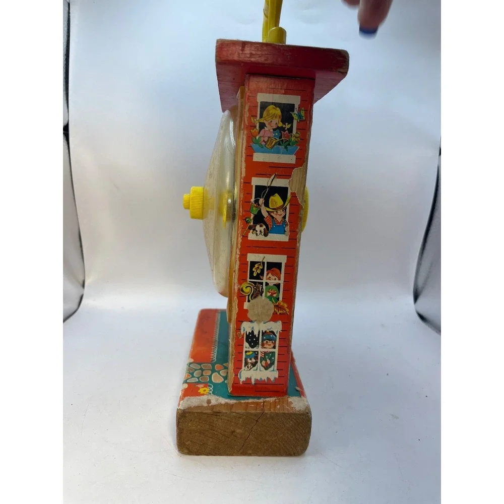 Fisher Price Musical Tick Tock Teaching Clock Music Japan Movement-Works 1962-68